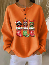 Grethe Vintage Christmas Sweater with Dog Design | Festive Holiday Knitwear