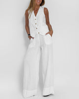 Alma linen 2-piece set - White