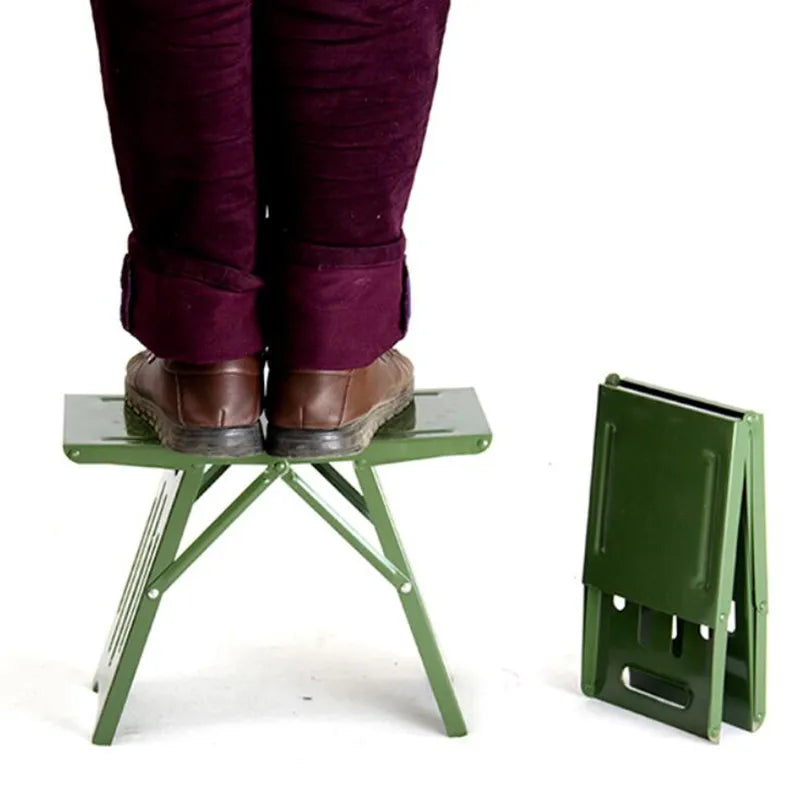 Folding Outdoor Stool with Cushion – Aluminum, Holds 120kg, 1.2kg, Weatherproof