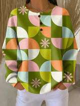 Enhanced Product Title: "Saga Abstract Checkered Pattern Pullover - Stylish Knitwear for Effortless Chic" 

This title includes relevant keywords while maintaining clarity and appeal for potential buyers.