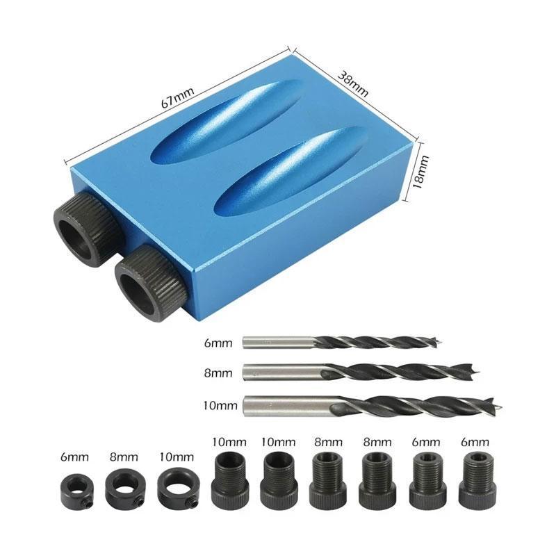 15° Angle Drill Positioner – Aluminum Alloy, 6.1–9.9mm Bits & Compact
