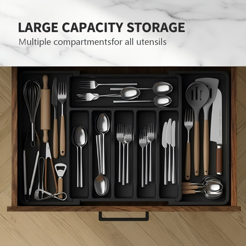Optimized Product Title: **Verstellbarer Besteck-Schubladenorganizer – Ausziehbar 33–57 cm für optimale Küchenorganisation** 

This title includes relevant keywords and emphasizes the product's features for better visibility in Google Shopping.