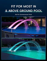 Solar Pool Fountain – RGB LED Dual-Arch Jets, Remote & App Control & 10-Hour Runtime