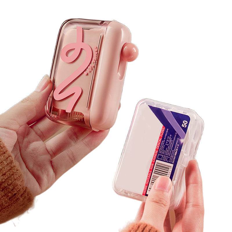 Push-Button Floss Pick Dispenser – 100 Picks, Refillable & Dustproof