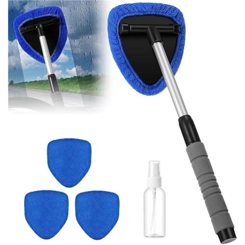 Rotating Window Cleaner – 360° Microfiber Head, Triangular Shape & Telescopic Handle