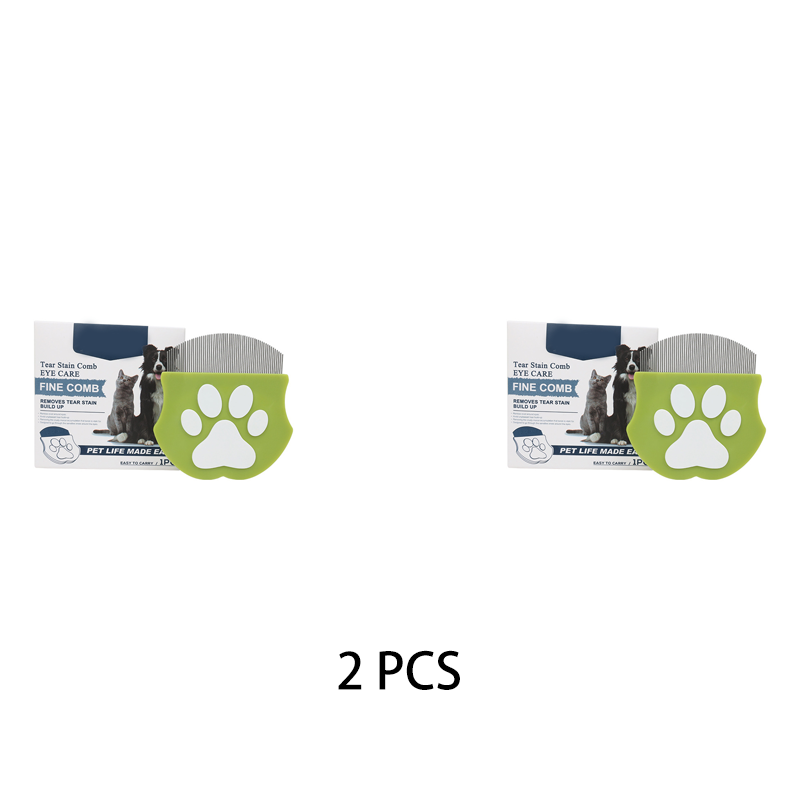 Pet Grooming Comb – Fine Metal Teeth, Ergonomic Paw Handle & Multi-Color