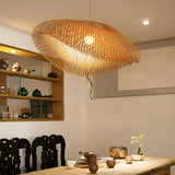 Bamboo Pendant Light – Handwoven Organic Design, Natural Finish & 50cm