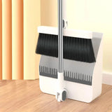 Self-Cleaning Broom & Dustpan Set – Height-Adjustable Handle, 360° Swivel Head & Dust Trap