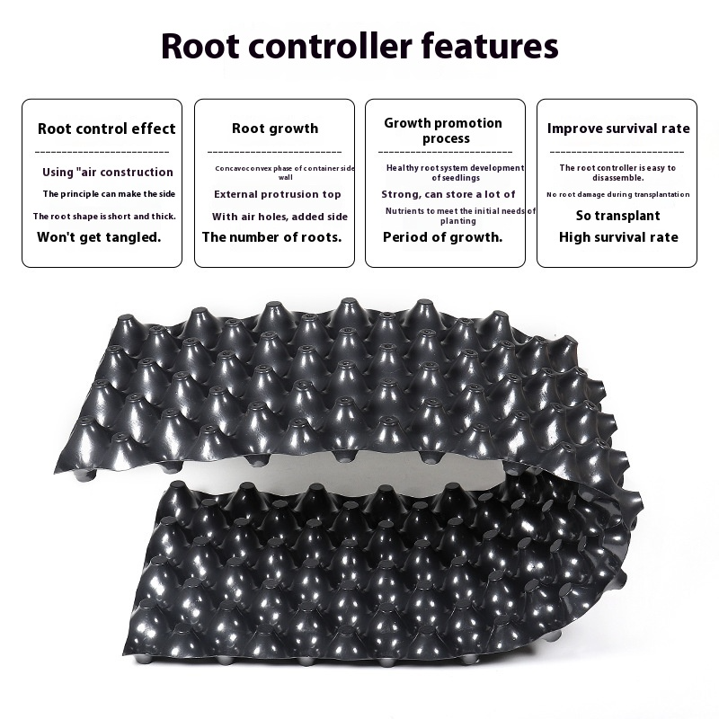 Root Guide System – Weatherproof Black Plastic, 20×20cm & Tool-Free Install