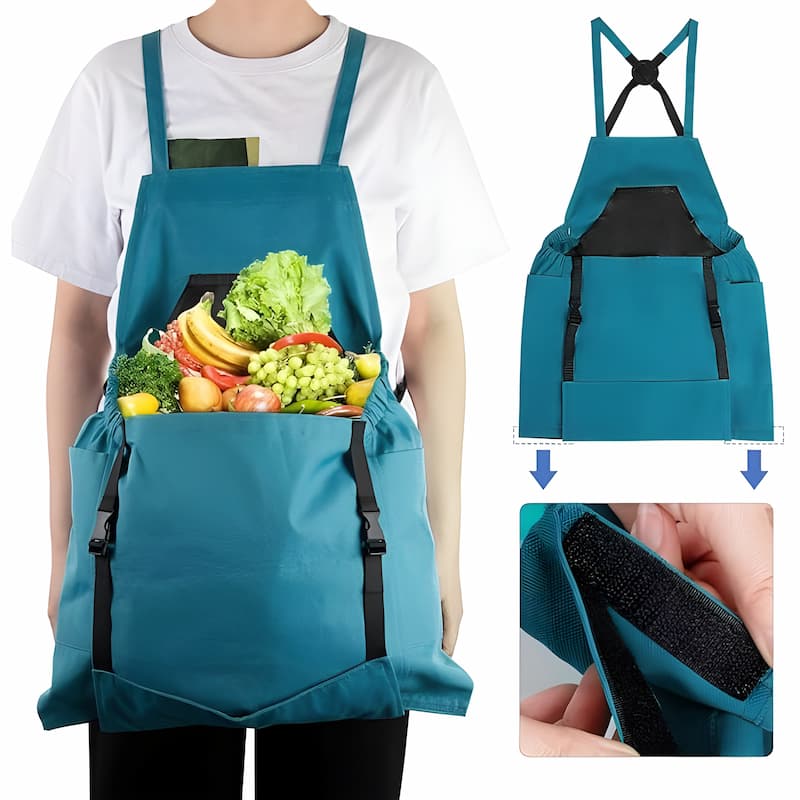 Gartenschürze mit Känguru-Tasche und verstellbaren Gurten