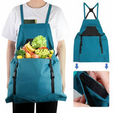 Garden Harvesting Apron – Kangaroo Pocket, Waterproof PVC & Adjustable Straps