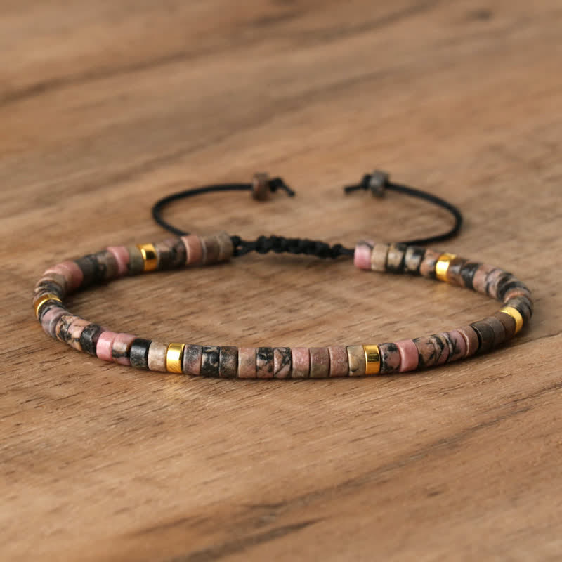 Seraphina – Braided Bracelet with 2.4mm Natural Stone Beads