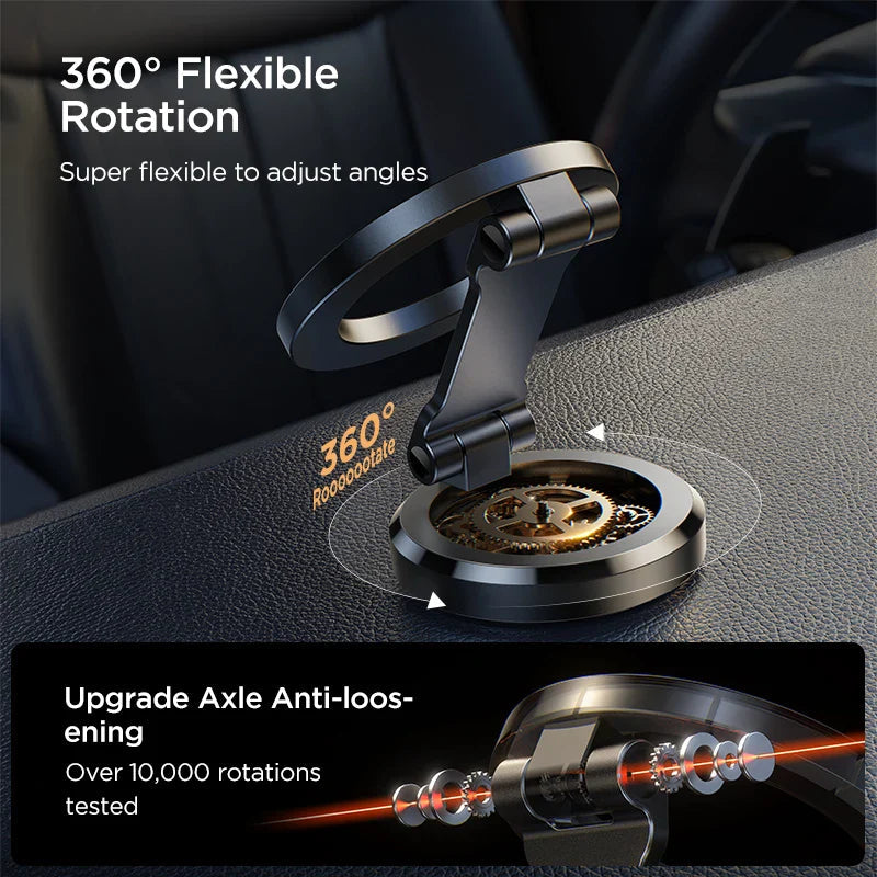 Magnetic Car Phone Mount – 360° Rotation, Foldable, Universal Fit