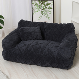 Plush Pet Sofa Bed – Raised Bolster, PP Cotton Fill & 4 Colors
