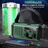 Solar Crank Emergency Radio – 10000mAh Power Bank, AM/FM/NOAA & Flashlight