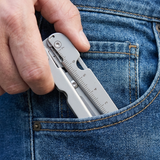 Folding Stainless Steel Scissors – Compact 9cm, Built-In Ruler, Multi-Tool