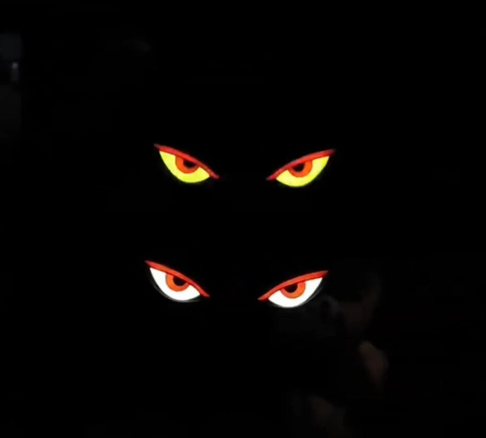 Solar LED Car Window Lights – Wireless, Adhesive Mount & Glowing Eye Design