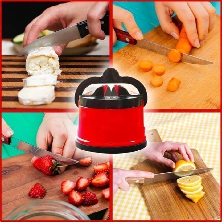 Manual Knife Sharpener – Suction Base, Fixed-Angle Guide & Ergonomic Grip
