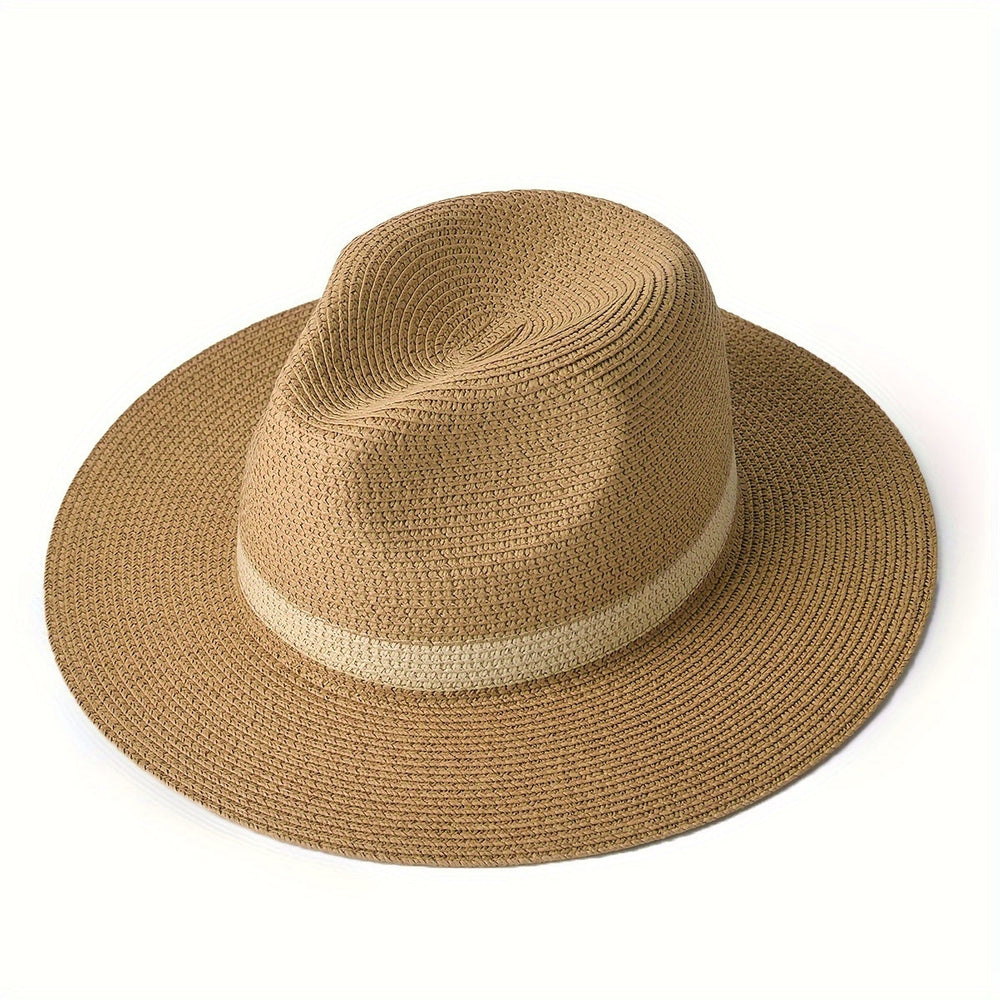 Wide-Brim Sun Hat – Unisex, Breathable Paper Straw & UV Protection