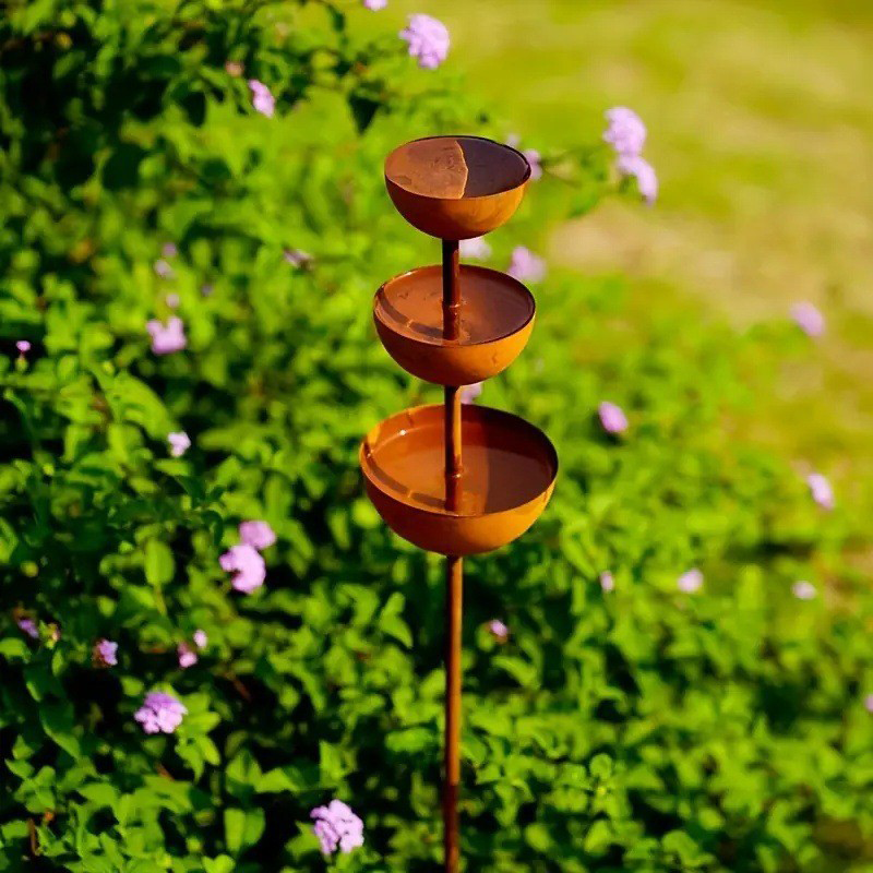 3-Tier Bird Feeding Station – Cast Iron, Ground Spike & 68cm Tall