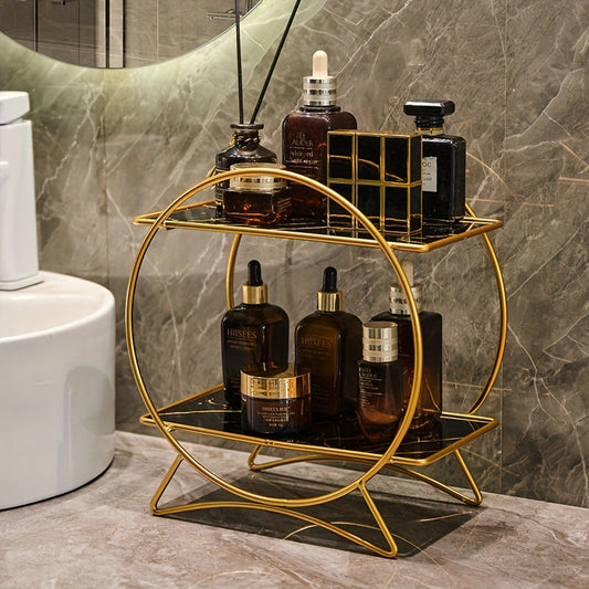 Bathroom Organiser – Double-Tiered, Cat Ear Design & Metal Shelf