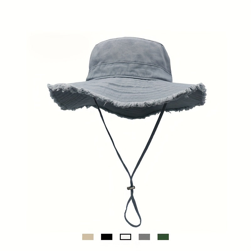Women's Bucket Hat – Cotton, UV Protection & Adjustable Drawstring