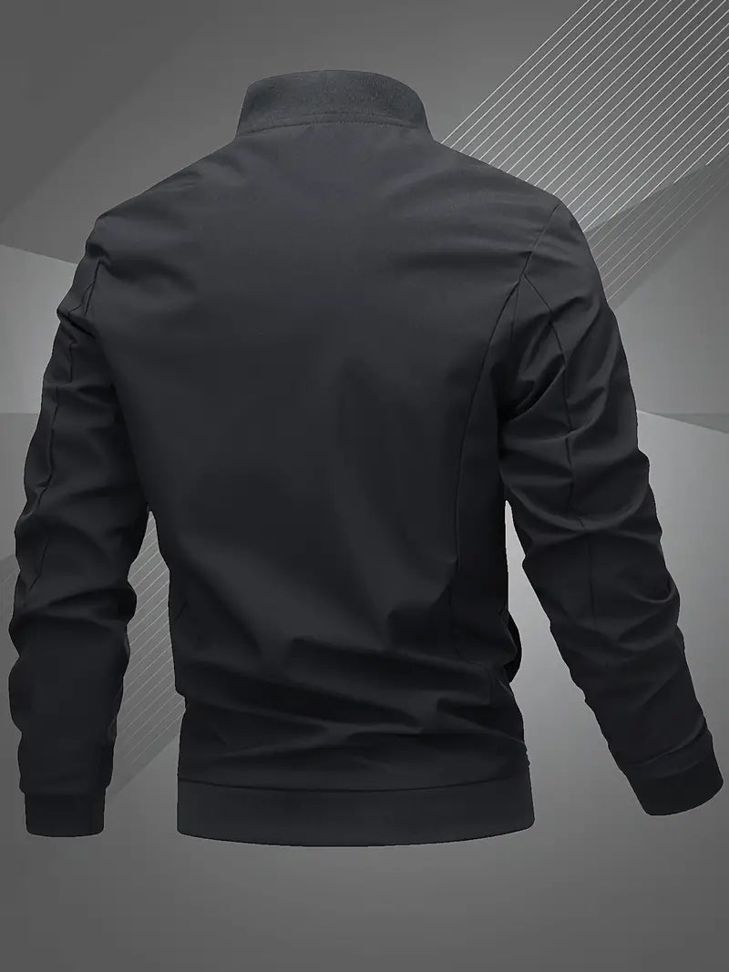 Finn Casual Men's Bomber Jacket with Embroidered Lettering - Stylish & Comfortable Outerwear