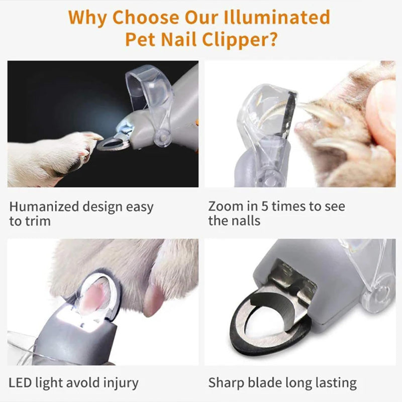 Optimized Product Title: "Tierkrallen-Schere mit LED-Licht – Auswechselbare Edelstahlklinge für präzises Trimmen von Haustierkrallen" 

This title includes relevant keywords for better visibility and clarity while maintaining the original product features