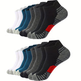 Men's Sneaker Socks 8-Pair Set – Breathable Cotton, Cushioned Heel & Low-Cut