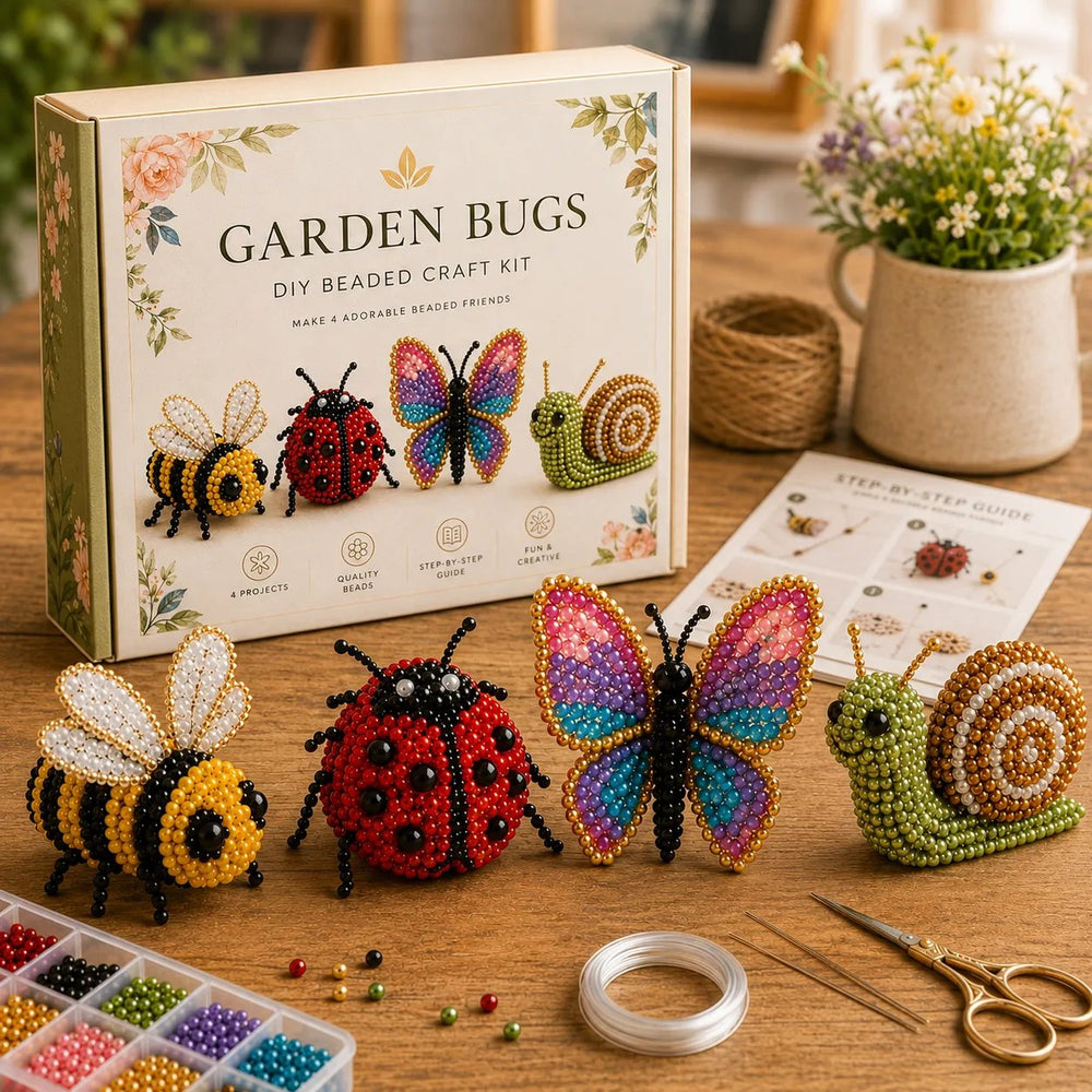 3D Beaded Craft Kit – Glass Bead Animal Figures, Beginner-Friendly & 12 Motif Sets