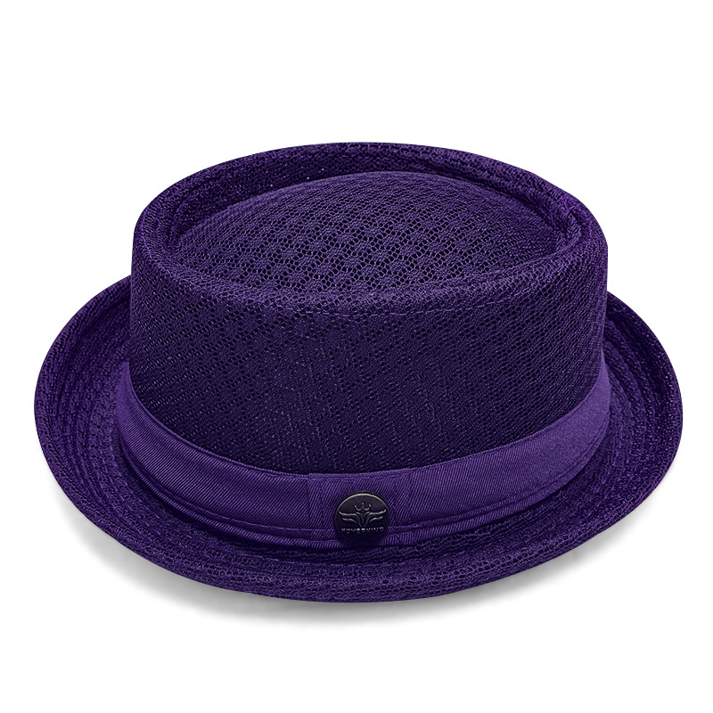 Pork Pie Mesh Hat – Breathable Summer Fedora, Unisex, Adjustable 58–60cm
