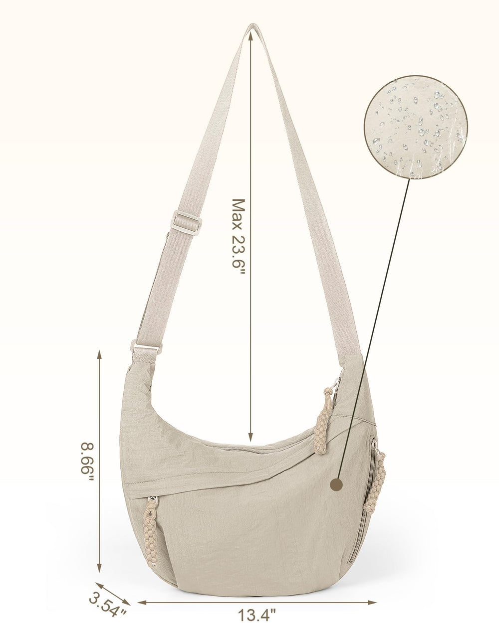 Nylon Crossbody Bag – Multiple Compartments, Adjustable Strap, 34×22cm, Unisex