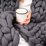 Chunky Knit Blanket 150×200cm – Soft Synthetic Fiber, Cozy & Decorative