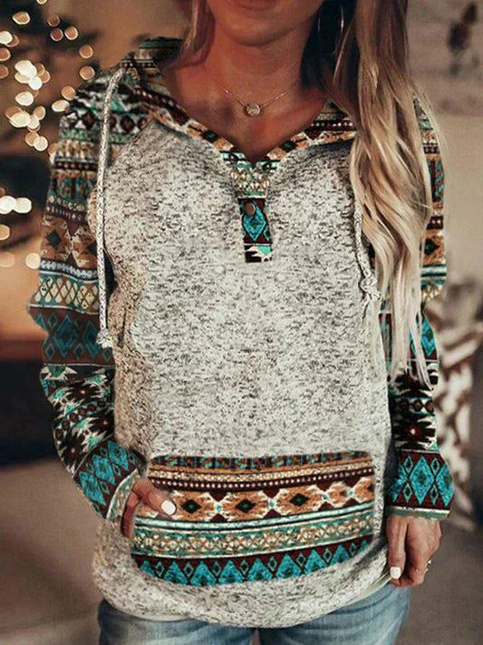 Patterned Women's Hoodie- Nayela Autumn Magic