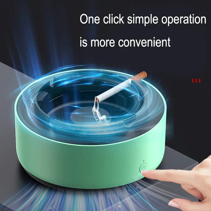 Electronic Ashtray with Air Purifier – Ionic Smoke Filter, One-Button & Portable ABS Design
