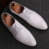 Casper leather lace-up shoes - White