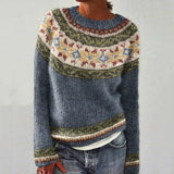 ORIANNA™ Retro Color Block Pullover Sweater - Stylish & Comfortable Women's Fashion