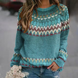 NICOLE™ Retro Wellenmuster Pullover – Stylish Vintage Knit Sweater for Women