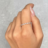 Stacking Ring Geometric Pavé Sterling Silver Adjustable Band