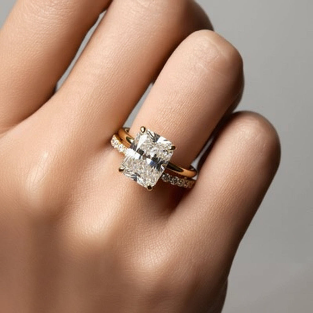 Stacking Ring Geometric Pavé Sterling Silver Adjustable Band