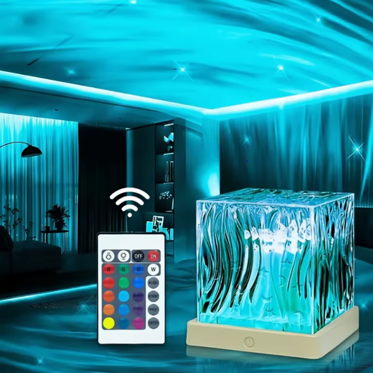 LED Crystal Projector Lamp – RGB Night Light, Touch Control & USB Powered