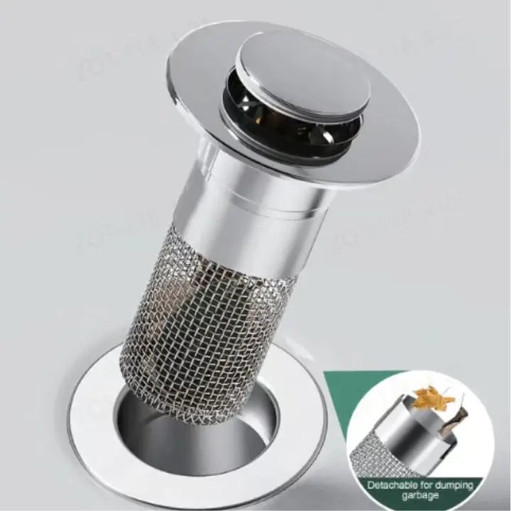 Optimized Product Title: "Effektives Abflusssieb mit Pop-Up-Funktion – Verstopfungsfreies Abflusssystem für Küche und Bad" 

This title includes relevant keywords while clearly describing the product's features and benefits, making it more appealing for G