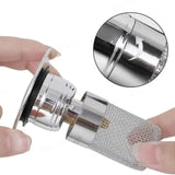 Optimized Product Title: "Effektives Abflusssieb mit Pop-Up-Funktion – Verstopfungsfreies Abflusssystem für Küche und Bad" 

This title includes relevant keywords while clearly describing the product's features and benefits, making it more appealing for G