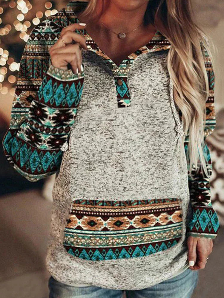 Patterned Women's Hoodie- Nayela Autumn Magic - 2