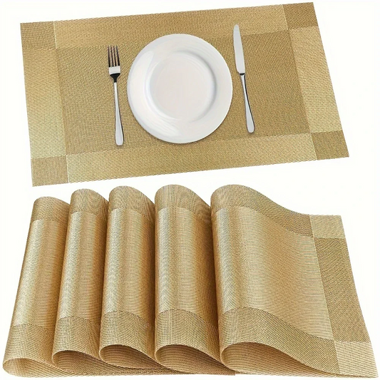 Woven PVC Placemats – Heat-Resistant, Washable & Non-Slip Table Mats