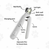 LED Pet Nail Clipper – Blood-Line Light, Nail Catcher & File for Dogs & Cats