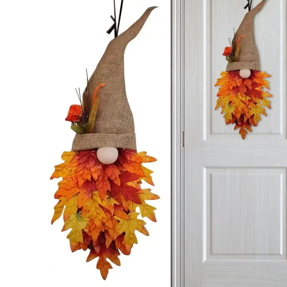Maple Gnome Door Hanger – Fall Decor, 60×30×7 cm & Durable Fabric