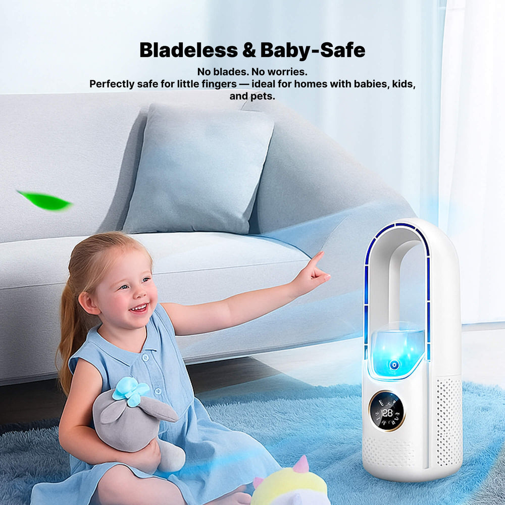 BowLift | Bladeless Portable Fan | Ultra-Quiet, Ergonomic Design & Ideal for Home and Office Use