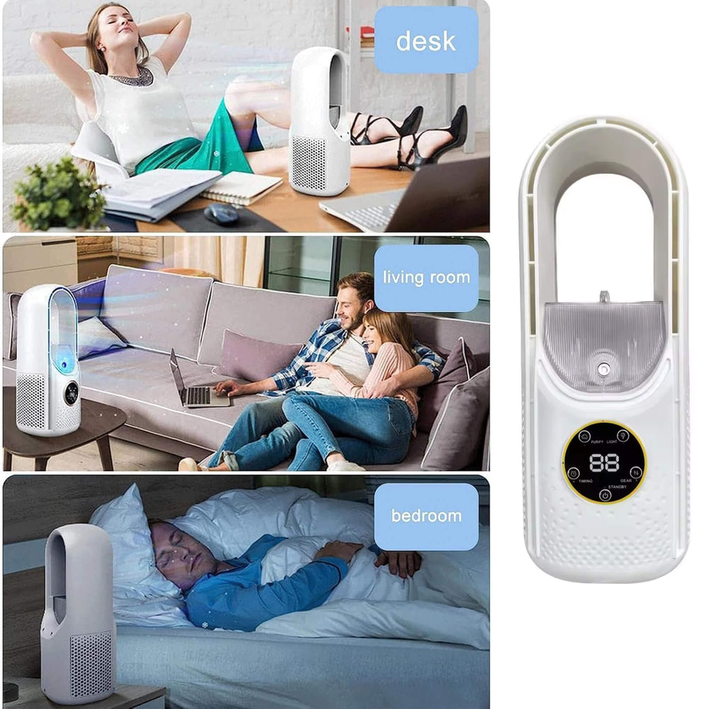 BowLift | Bladeless Portable Fan | Ultra-Quiet, Ergonomic Design & Ideal for Home and Office Use