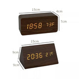 LED Smart Alarm Clock | Modern Voice-Controlled Wooden Design